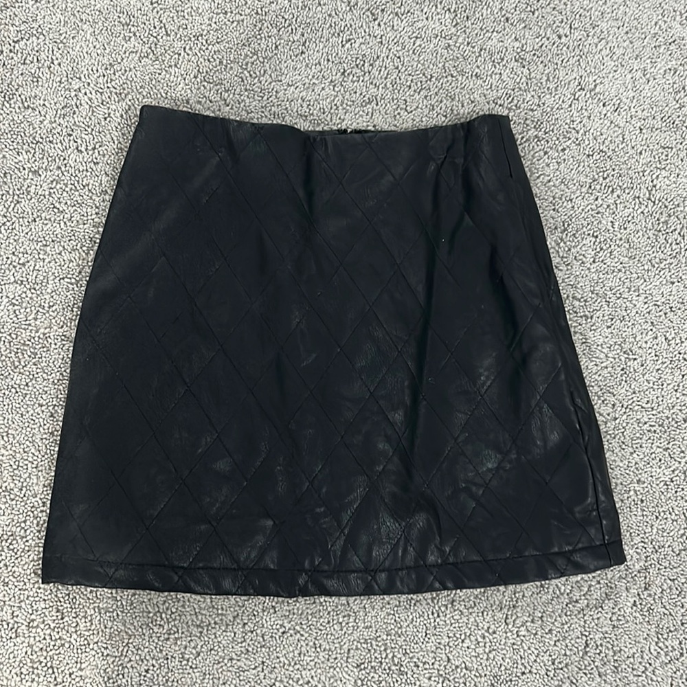 Pink Lily faux leather skirt